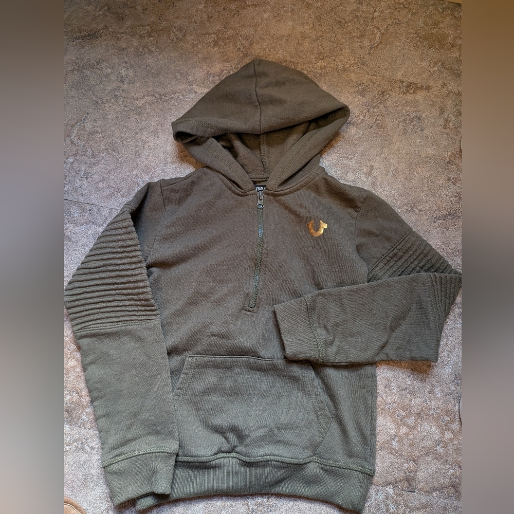 Kid's True Religion Olive Zip-Up Hoodied
